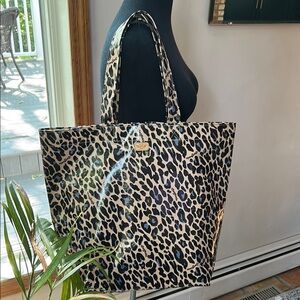 Consuela Black and Tan Animal Print with Gray Accents Tote Bag.(EUC)